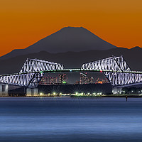 Buy canvas prints of Mt Fuji With Gate Bridge, Japan by Duane Walker