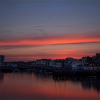 Buy canvas prints of Harbour Sunset by David Hollingworth