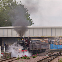 Buy canvas prints of Steam Excursion Departing Scarborogh by David Hollingworth