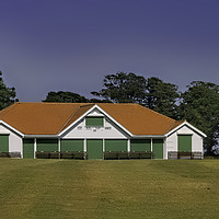 Buy canvas prints of Sewerby Cricket Pavilion by David Hollingworth