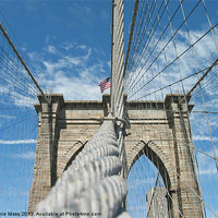 Buy canvas prints of Brooklyn Bridge Support, New York by Anna Lewis