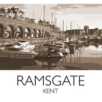 Buy canvas prints of Ramsgate Harbour, Vintage Railway Style by Karen Slade