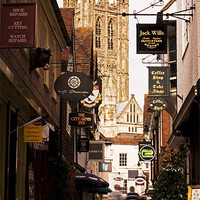 Buy canvas prints of Canterbury Cathedral from Butchery Lane by Karen Slade