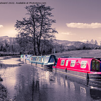 Buy canvas prints of Narrowboats on Brecon Canal by Joel Woodward