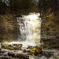 Buy canvas prints of Blaen y Glyn Isaf Waterfall, Brecon Beacons by Joel Woodward