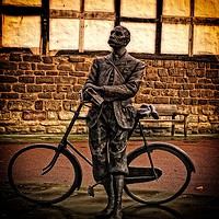 Buy canvas prints of Elgar the Sunbeam Bicycle Man by Joel Woodward