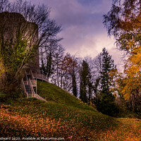 Buy canvas prints of Bronllys Castle Autumn by Joel Woodward
