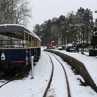 Buy canvas prints of Snowy Railway Platform by Alan Winter