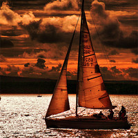Buy canvas prints of Red Sails in the Sunset by 
