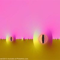 Buy canvas prints of Fractal Farm in Pink and Gold by Colin Forrest