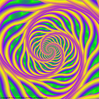 Buy canvas prints of Green Pink and Yellow Spiral by Colin Forrest