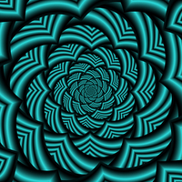 Buy canvas prints of Curved Chevron Spiral in Turquoise  by Colin Forrest
