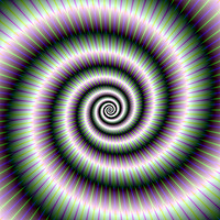 Buy canvas prints of Coiled Spiral in Green and Violet by Colin Forrest