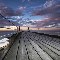 Buy canvas prints of Whitby Pier by Dave Hudspeth Landscape Photography