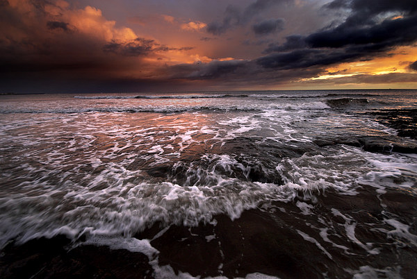 North Sea Sunrise Framed Mounted Print by Dave Hudspeth Landscape Photography