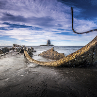 Buy canvas prints of The Wreck at Saltwick Bay by Dave Hudspeth Landscape Photography
