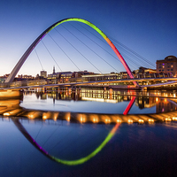 Buy canvas prints of Rainbow Bridge, Tyneside by Dave Hudspeth Landscape Photography