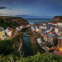 Buy canvas prints of  Staithes at Dusk by Dave Hudspeth Landscape Photography