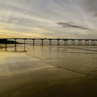 Buy canvas prints of  Saltburn Pier Panoramic by Dave Hudspeth Landscape Photography