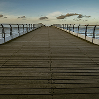 Buy canvas prints of  Saltburn Pier Panoramic by Dave Hudspeth Landscape Photography