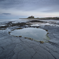 Buy canvas prints of  Bamburgh Castle, Northumberland Panoramic by Dave Hudspeth Landscape Photography