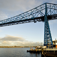 Buy canvas prints of  The Transporter Bridge Panorama by Dave Hudspeth Landscape Photography