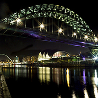Buy canvas prints of  The Tyne Bridge Panoramic by Dave Hudspeth Landscape Photography