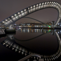 Buy canvas prints of  The Millenium Bridge, Newcastle by Dave Hudspeth Landscape Photography