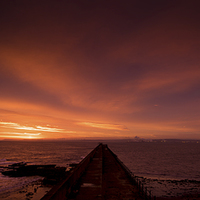 Buy canvas prints of  Sunrise over The Heugh, Hartlepool by Dave Hudspeth Landscape Photography