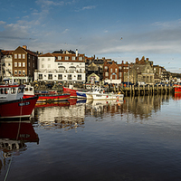 Buy canvas prints of  Whitby Harbour Panoramic by Dave Hudspeth Landscape Photography