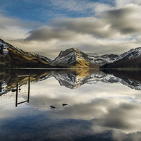 Buy canvas prints of  Buttermere, Cumbria Panoramic by Dave Hudspeth Landscape Photography