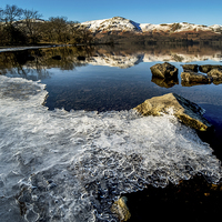 Buy canvas prints of  Icy Derwentwater by Dave Hudspeth Landscape Photography