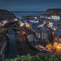 Buy canvas prints of Staithes at Dusk by Dave Hudspeth Landscape Photography