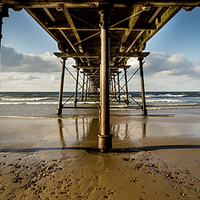 Buy canvas prints of Under Saltburn Pier Panoramic by Dave Hudspeth Landscape Photography