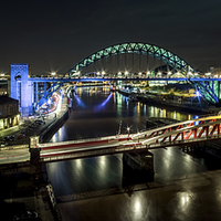 Buy canvas prints of The Tyne Bridge Panoramic by Dave Hudspeth Landscape Photography