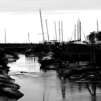 Buy canvas prints of Boats at Gibraltar Point Mono by Jon Fixter