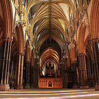 Buy canvas prints of The Nave - Lincoln Cathedral  by Jon Fixter