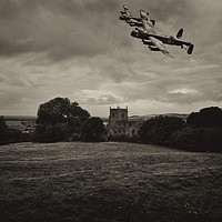 Buy canvas prints of RAF Avro Lancaster's Over Ramblers Church by Jon Fixter