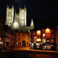 Buy canvas prints of Lincoln Cathedral at Night by Jon Fixter