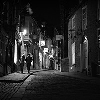 Buy canvas prints of A walk at Night   up steep hill Lincoln by Jon Fixter