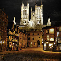 Buy canvas prints of The Wolf Moon & Lincoln Cathedral  by Jon Fixter