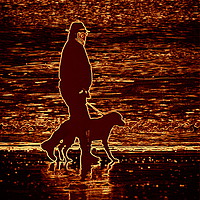 Buy canvas prints of Walking the Dog  by Jon Fixter