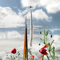 Buy canvas prints of Solitary Red Arrow over Bomber Command  by Jon Fixter