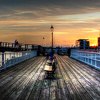 Buy canvas prints of Lovers at sunset Pier  Hull  by Jon Fixter