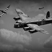 Buy canvas prints of Spitfire & Avro Lancaster Bomber  by Jon Fixter