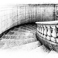 Buy canvas prints of Steps and Arch Mono 3 by Ian Johnston  LRPS