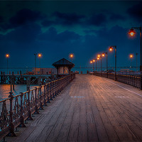 Buy canvas prints of Dusk at the end of the Pier by Ian Johnston  LRPS