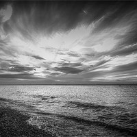Buy canvas prints of Cowes Beach Mono Sunset by Ian Johnston  LRPS