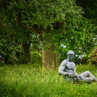 Buy canvas prints of Statue in the Woods at the Manor by Ian Johnston  LRPS