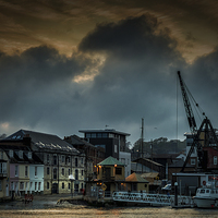 Buy canvas prints of West Cowes Cloudy Sunset by Ian Johnston  LRPS